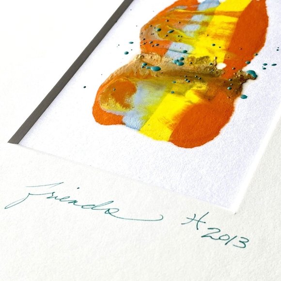 Original Art ‘Friends’ Encaustic Wax Painting Matted 14”x11" Frame Ready - Picture 4 of 5